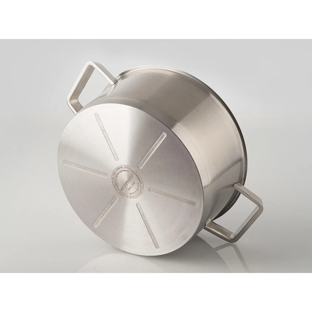 Mehrzer Premium - Niedriger Kochtopf mit Deckel - 24 cm - Edelstahl - 1