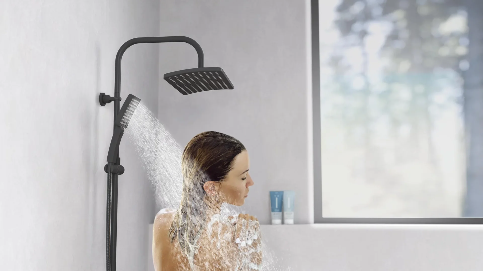 Überkopf-Brauseset "Mallorca", Schwarz matt - 4