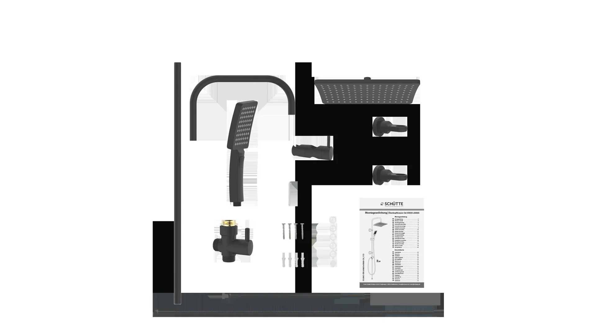 Überkopf-Brauseset "Mallorca", Schwarz matt - 7
