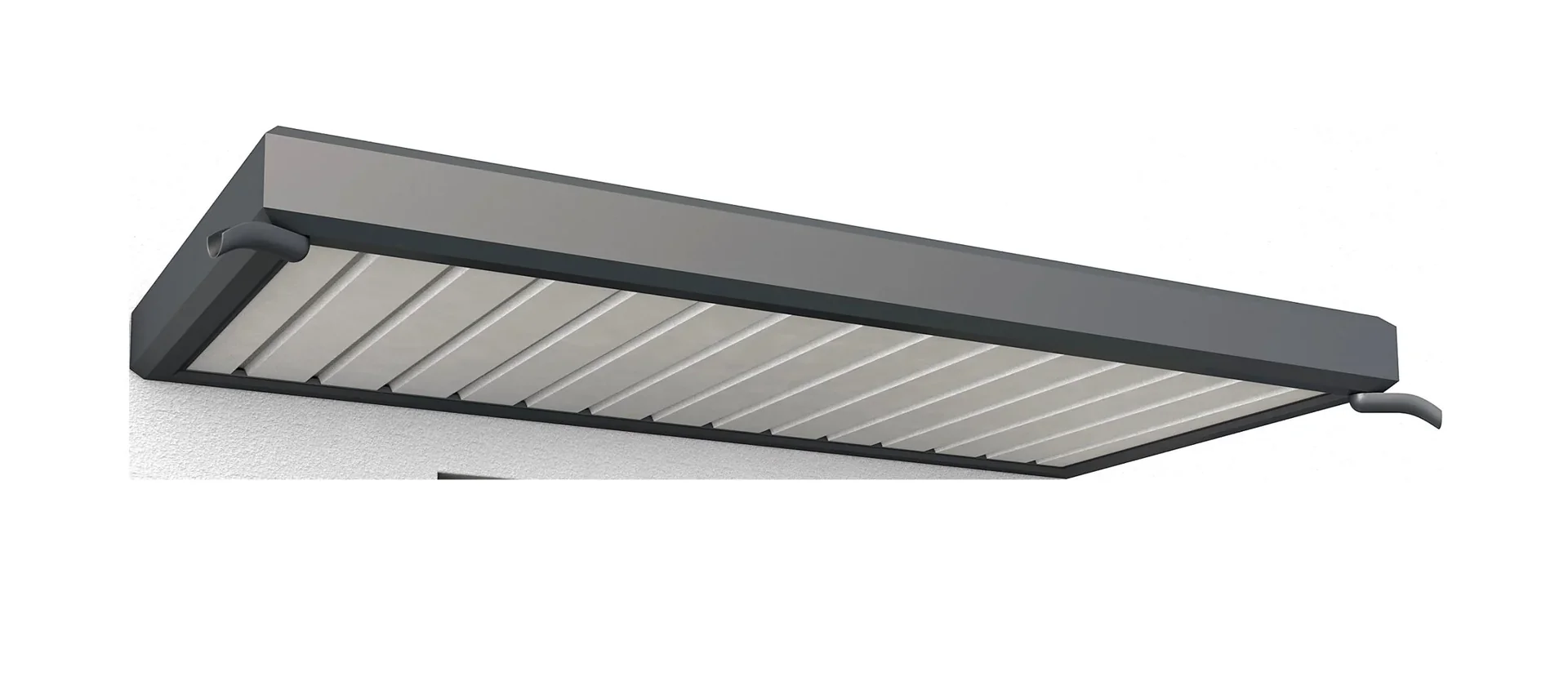 Rechteckvordach Typ NM 200, 200 x 90 x 14 cm, Rahmen Anthrazit, Abdeckung Weiß - 2