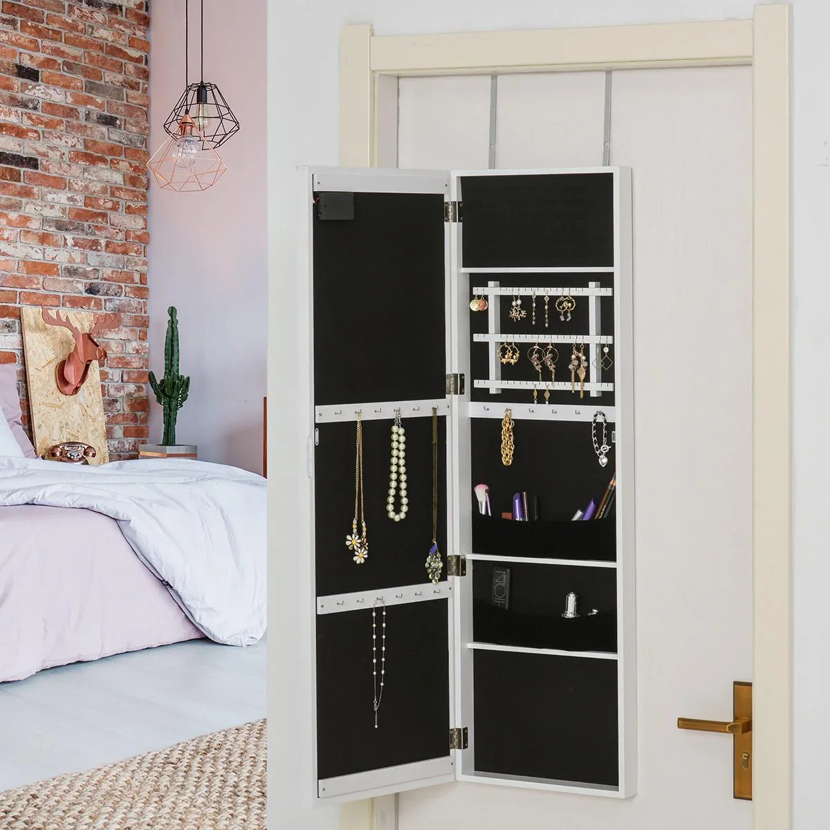 Spiegel mit Beleuchtung und Schmuckschrank - 2