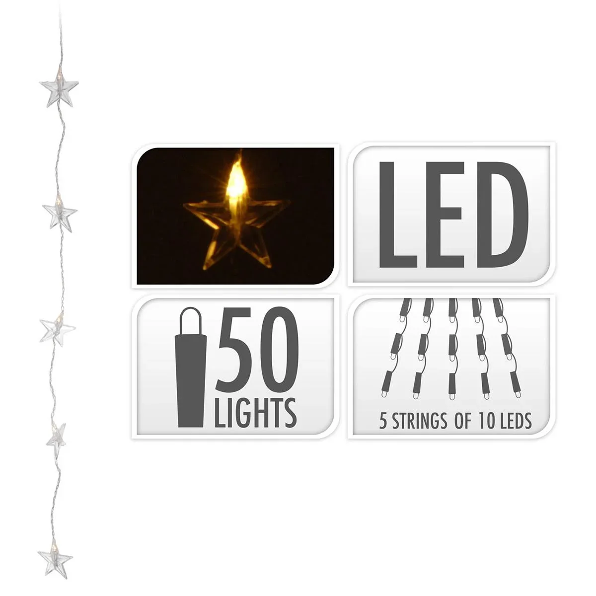 Vorhangleuchte 50 LED - Sterne - 3