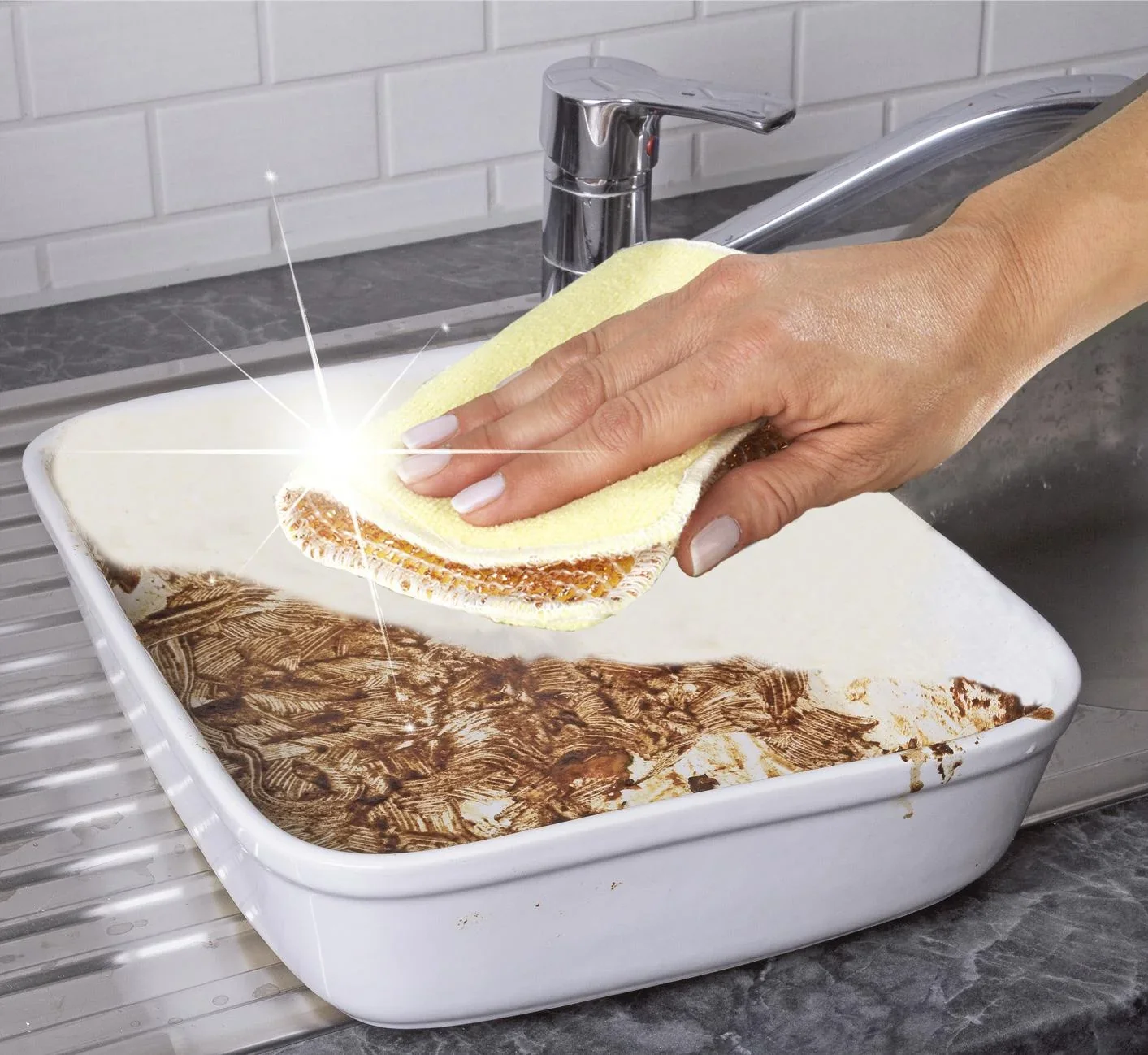 Kupferschwamm mit Box + Mikrofaser Kupfertücher 2 in 1, 2 Stk - 6