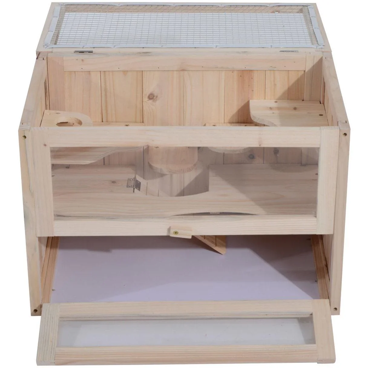Hamsterkäfig Mäusekäfig Nagerkäfig Holz 60 x 35 x 42cm - 3
