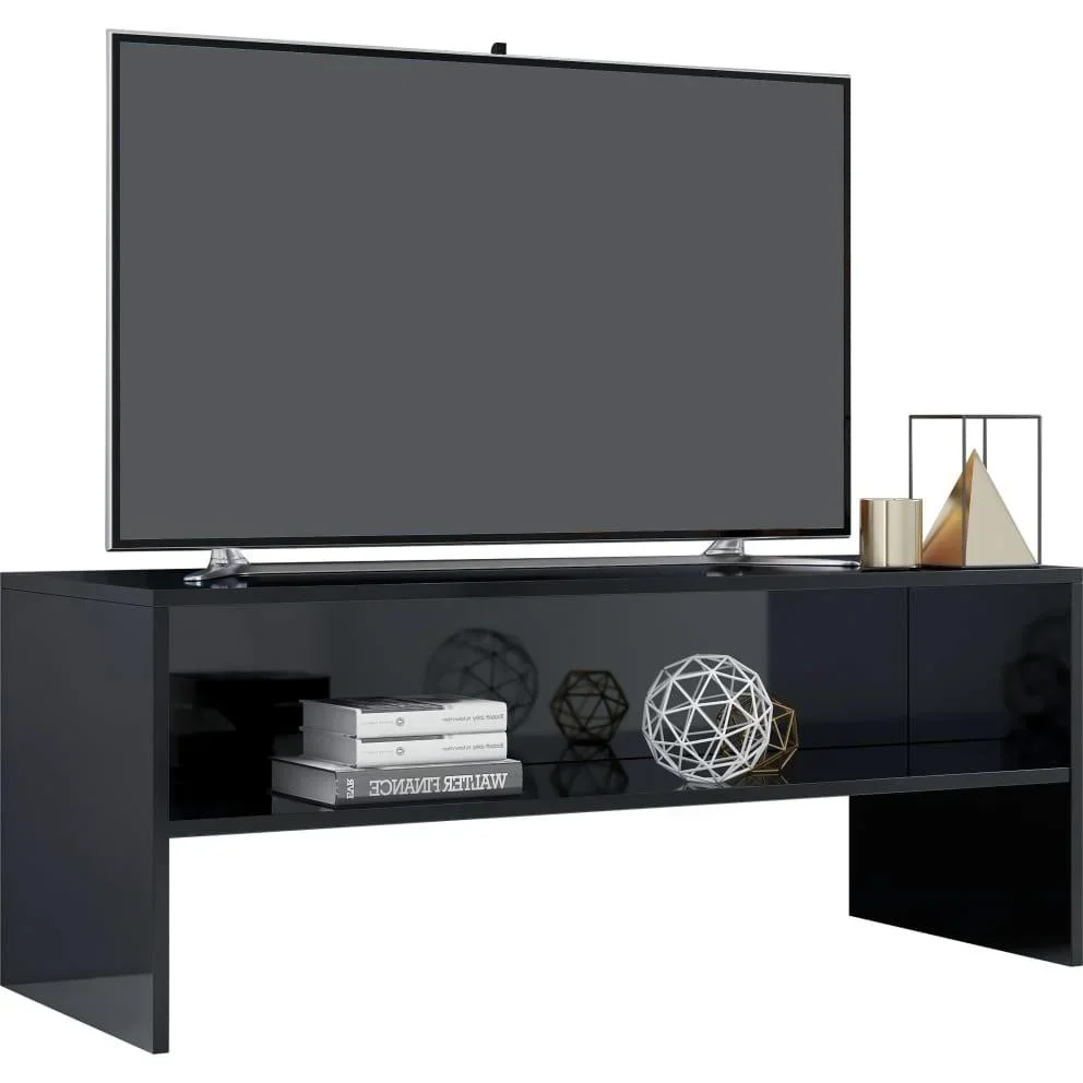 TV-Schrank 100x40x40 cm Spanplatte hochglänzend schwarz - 2