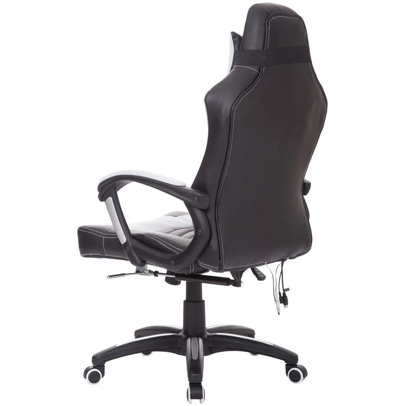 Bürostuhl Gaming Stuhl mit Massage- und Wärmefunktion schwarz-weiß - 7