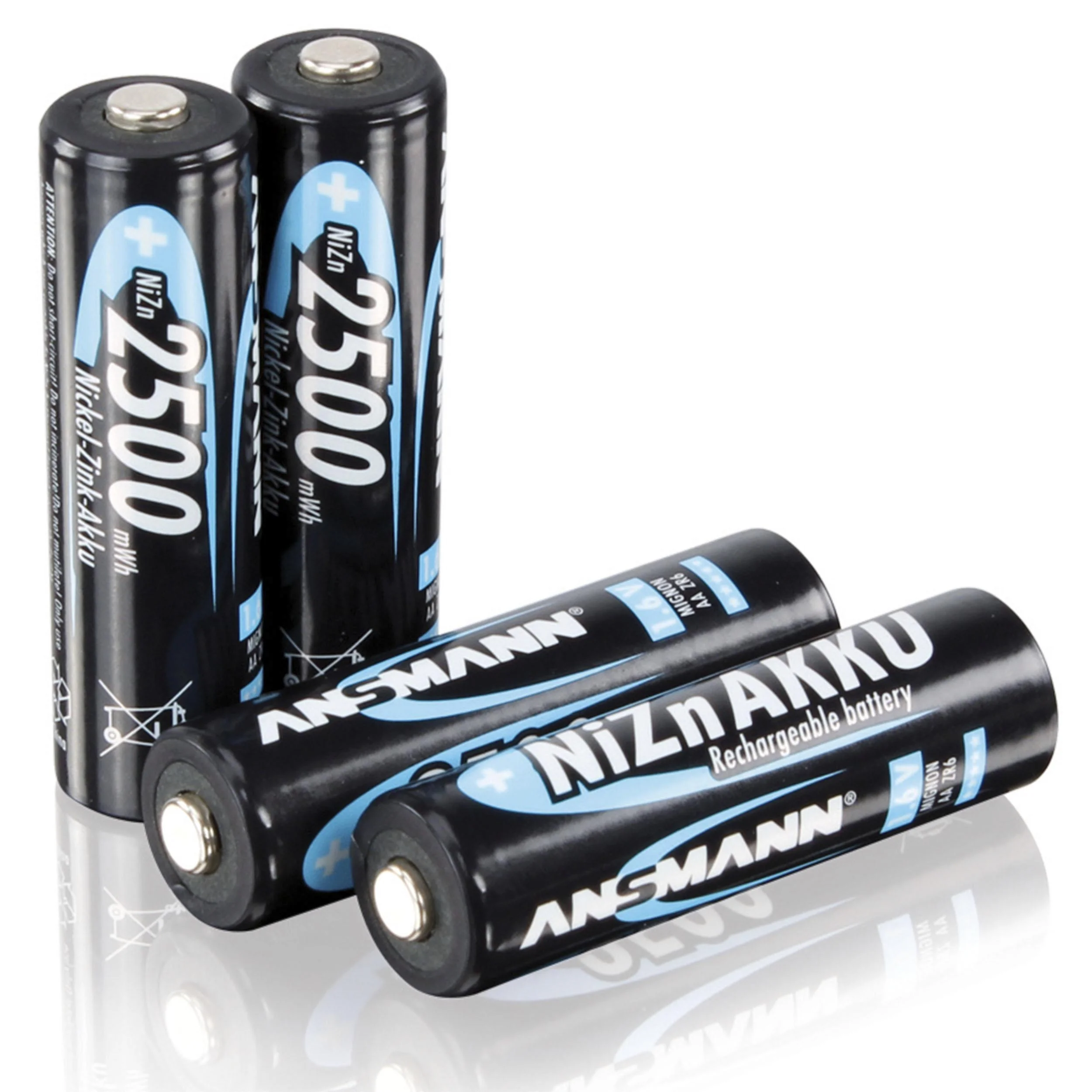 NiZN Mignon (AA) Akku mit 2500 mWh - 4 Stück - 0