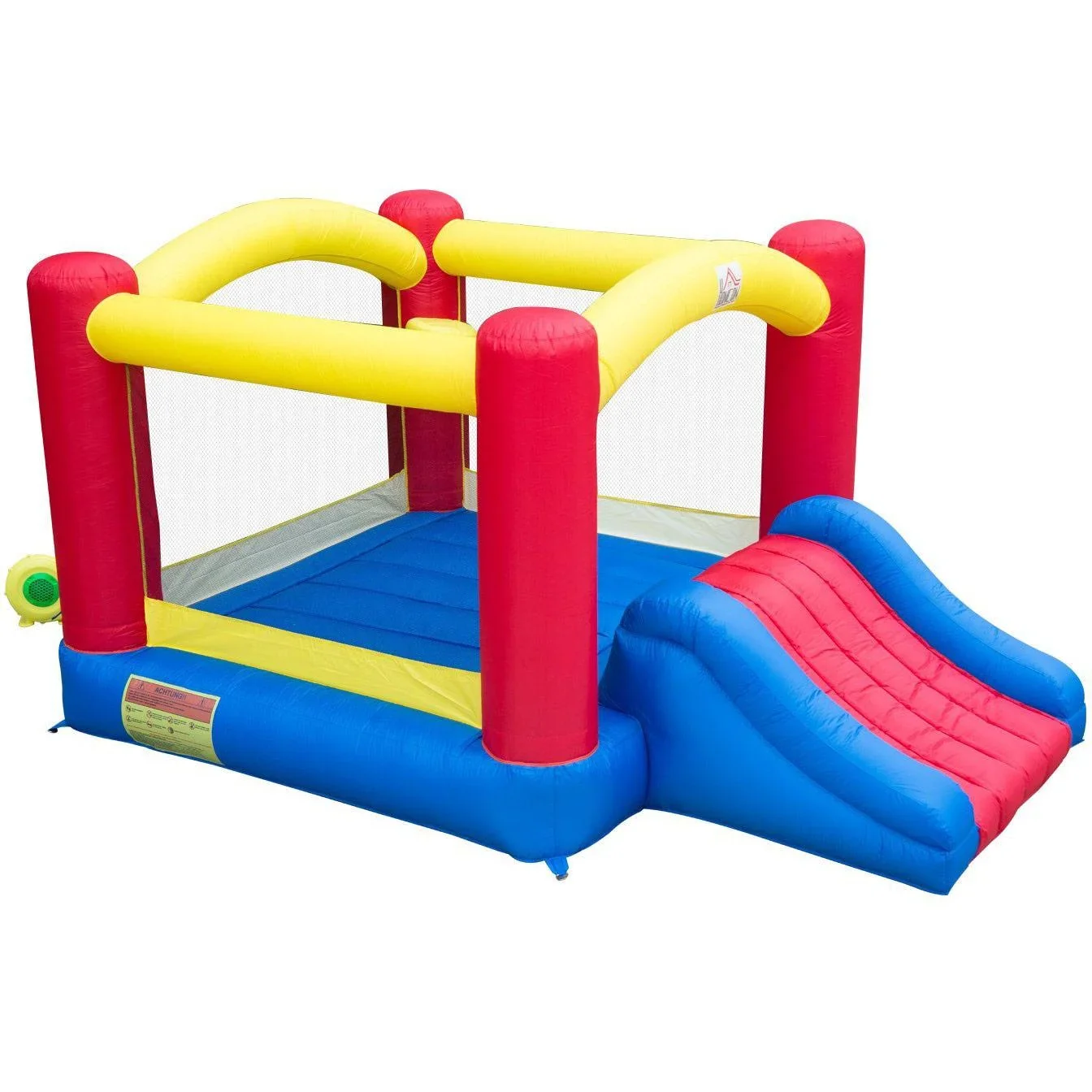 Hüpfburg XXL mit Rutsche Spielburg aufblasbar bunt (366 x 274 x 183 cm) - 3