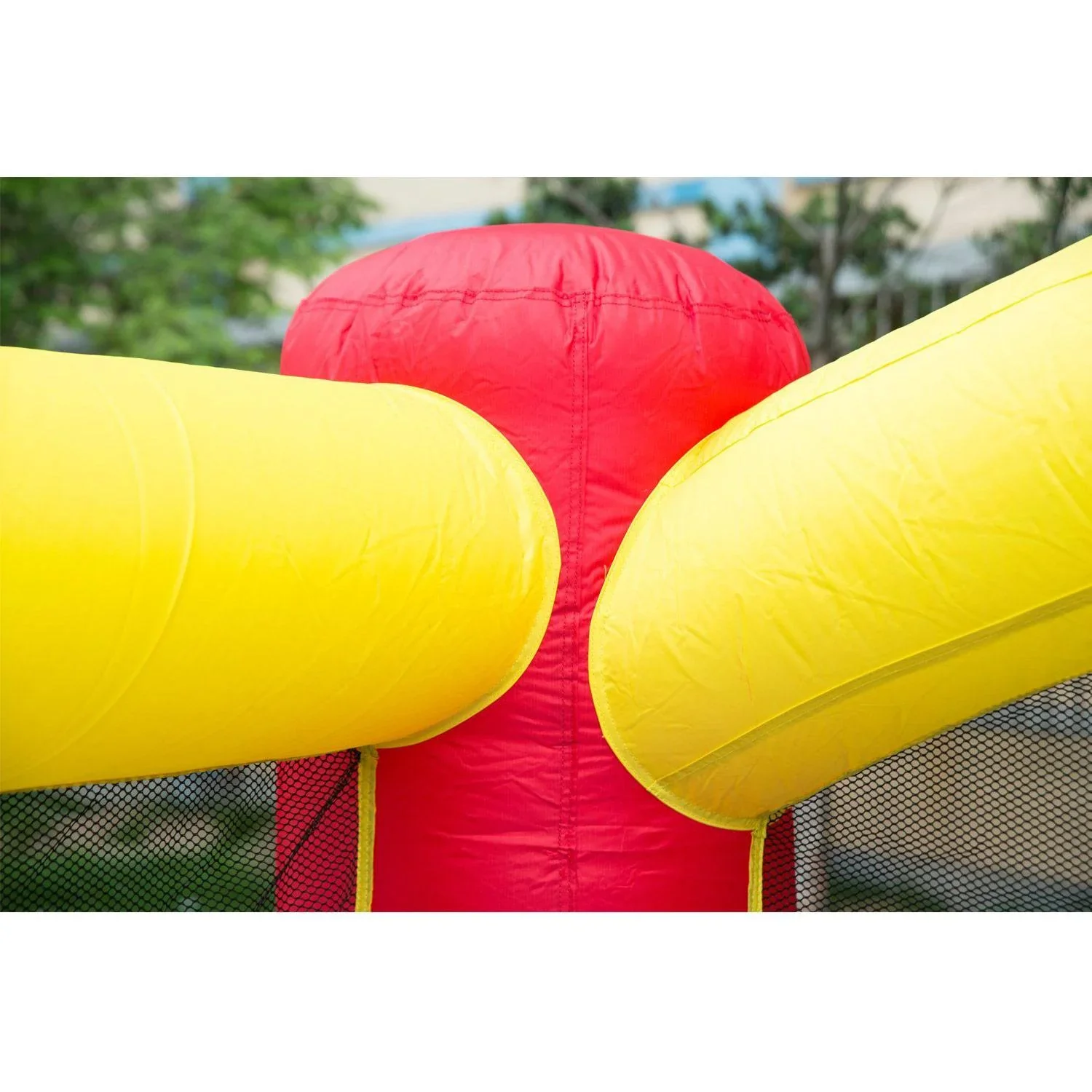 Hüpfburg XXL mit Rutsche Spielburg aufblasbar bunt (366 x 274 x 183 cm) - 4