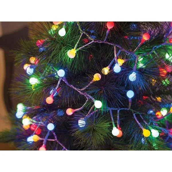 Vellight Weihnachtsbeleuchtung - 3m - 176 LED-Glühbirnen - Mehrfarbig - Innen und Außen - 4