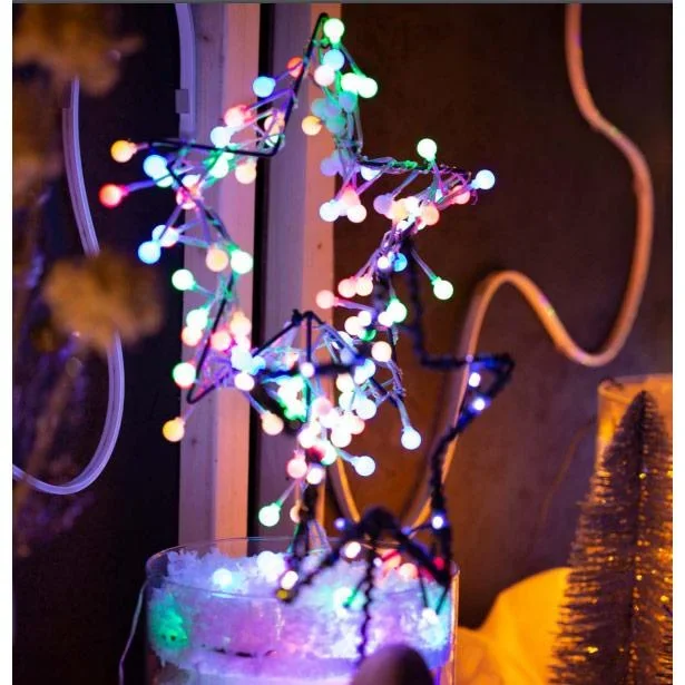 Vellight Weihnachtsbeleuchtung - 3m - 176 LED-Glühbirnen - Mehrfarbig - Innen und Außen - 5