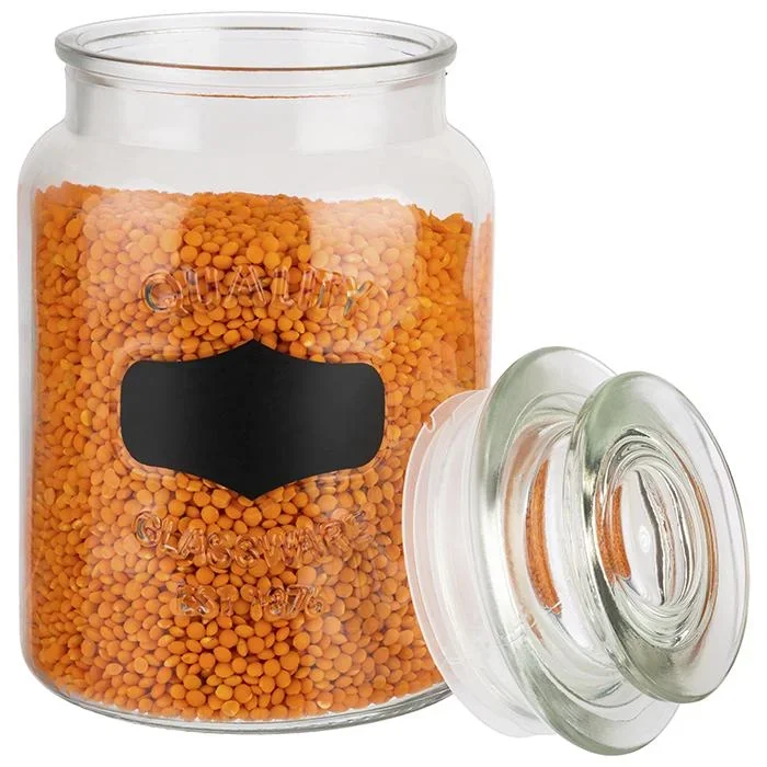 Vorratsglas mit Beschriftungsfeld - Glasbehälter mit 1 L - 0