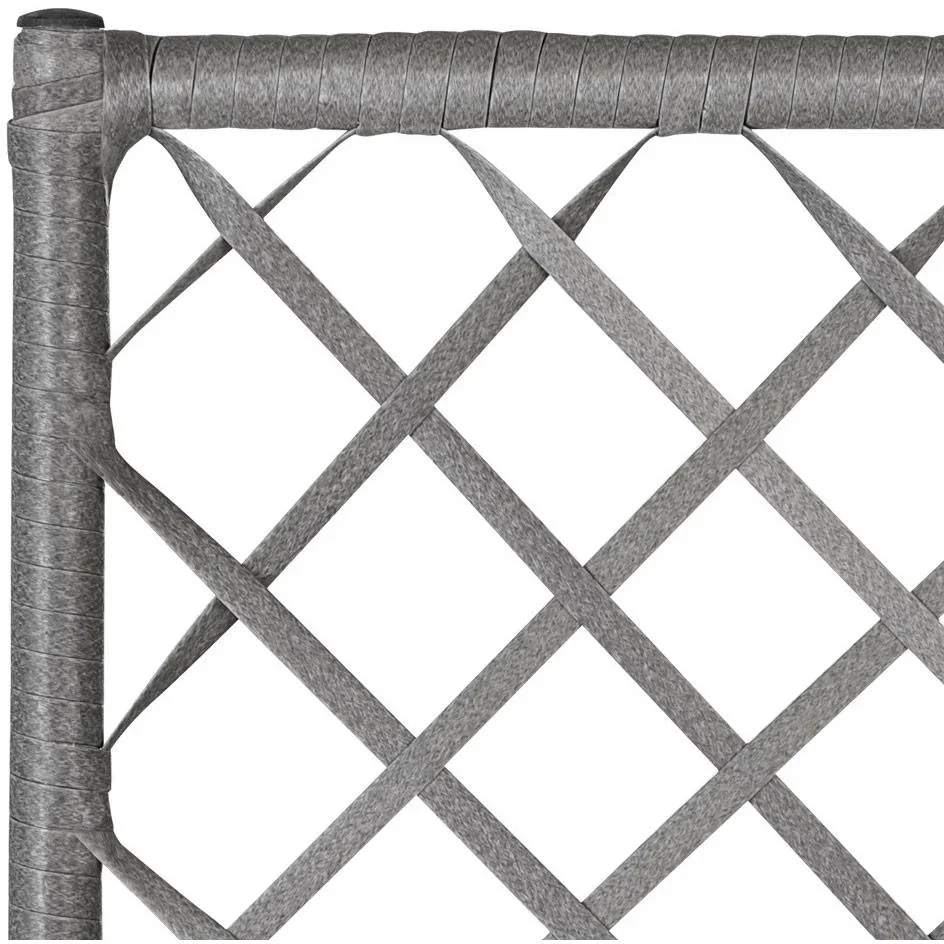 Polyrattan Pflanzgefäß mit Spalier grau - 2
