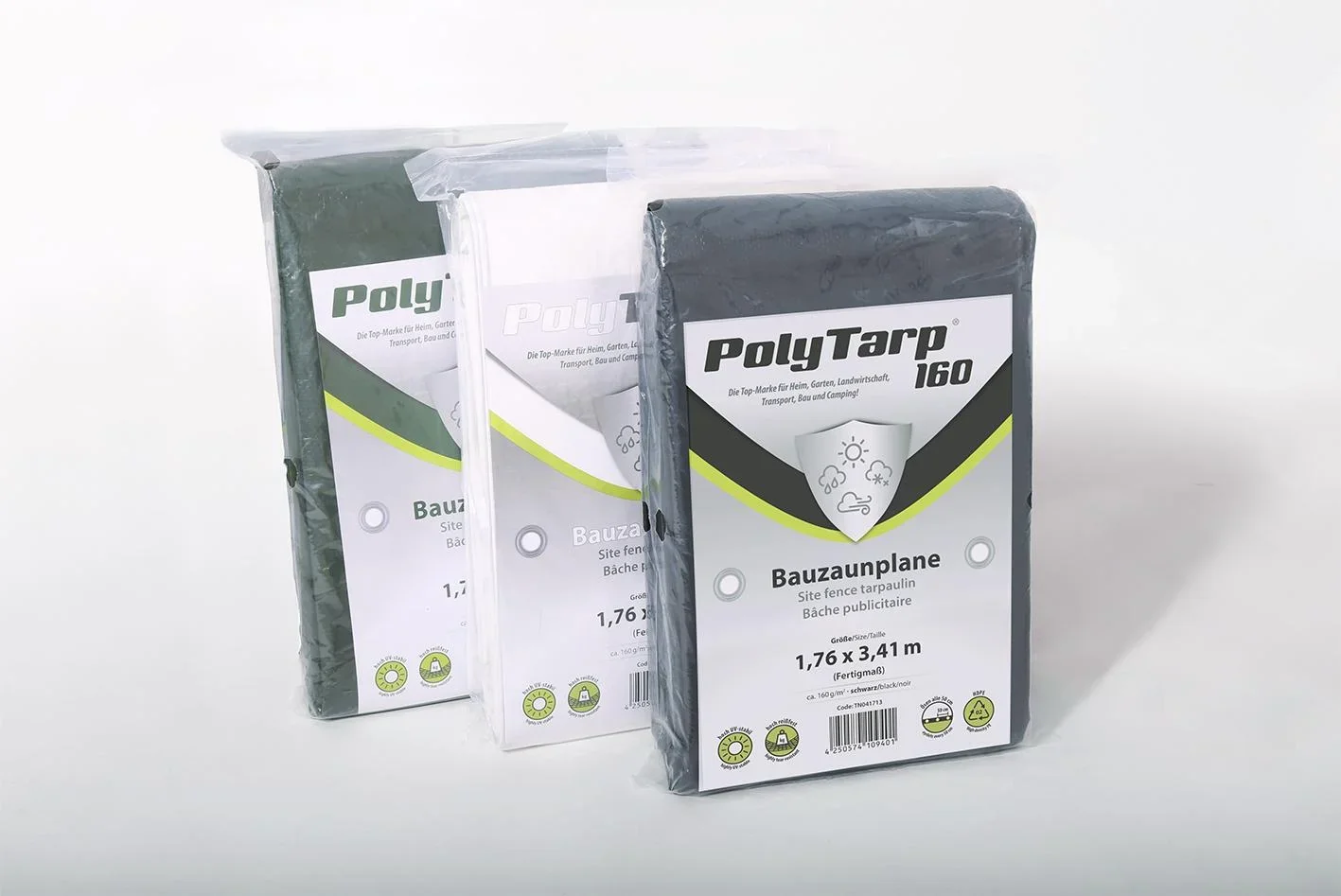 Bauzaunplane PolyTarp 160 , grün - 0