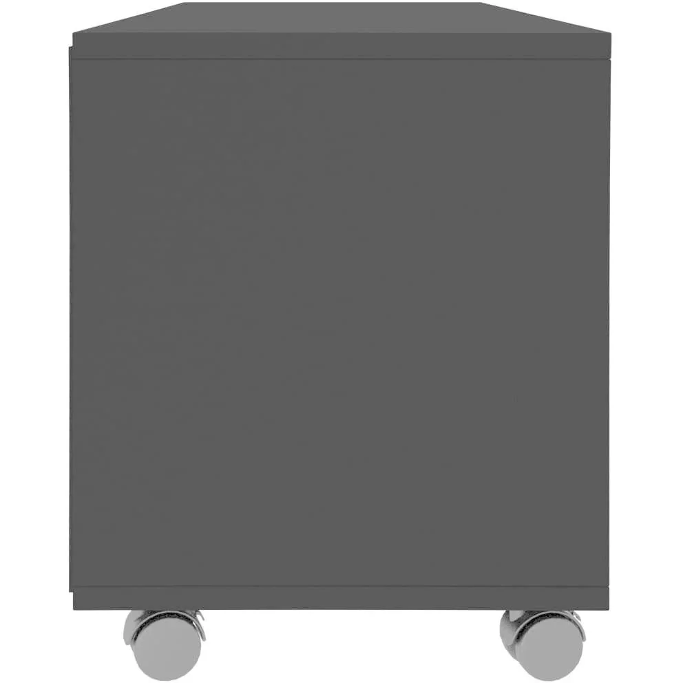 TV-Schrank mit Rollen 90x35x35 cm Spanplatte schwarz - 2