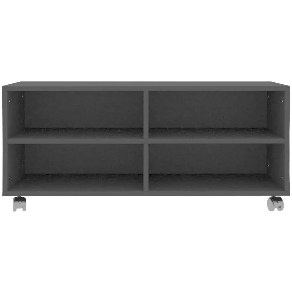TV-Schrank mit Rollen 90x35x35 cm Spanplatte schwarz - 4