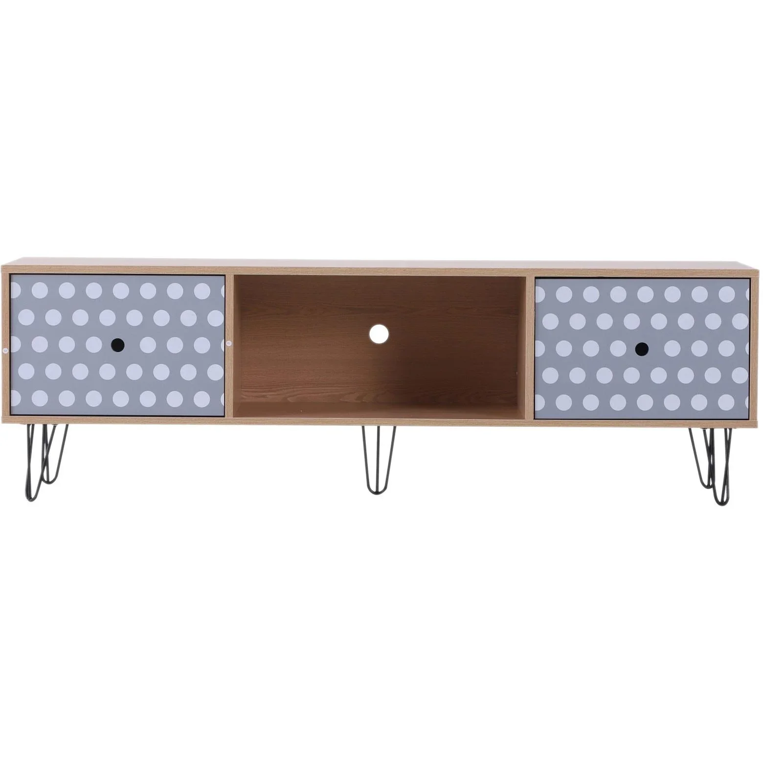 Fernsehtisch Fernsehschrank TV-Board Lowboard Retro-Stil mit Punktmuster Holz 140 x 40 x 44,5 cm - 3