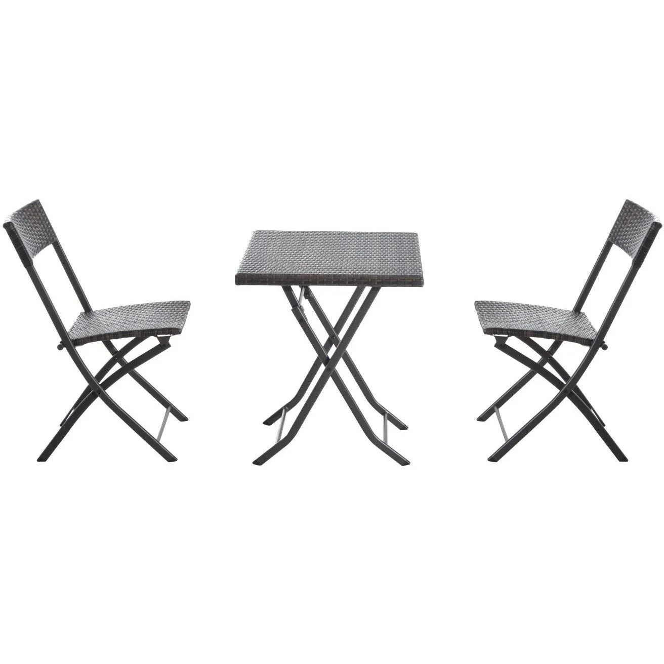 Bistroset Polyrattan 3 tlg, Sitzgarnitur Balkonset - 1