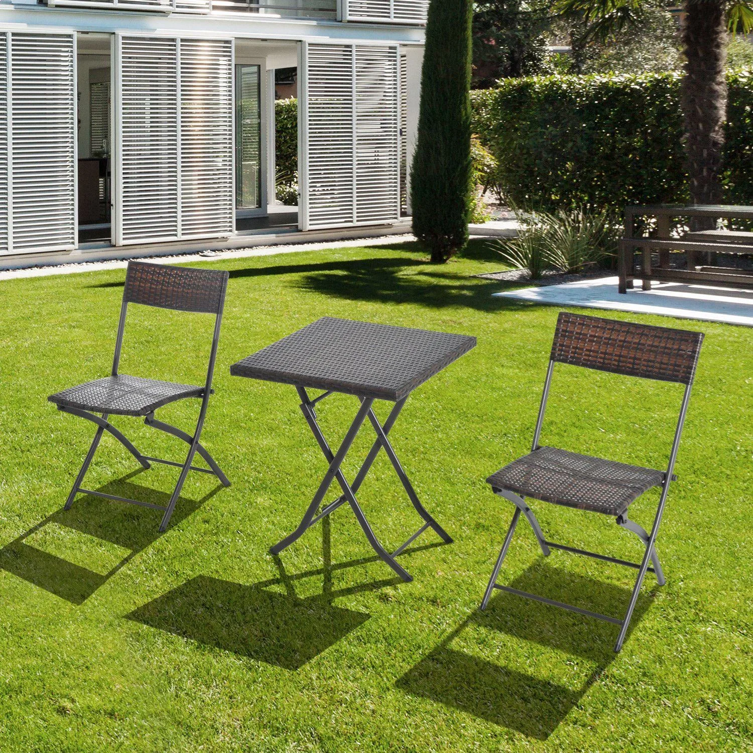 Bistroset Polyrattan 3 tlg, Sitzgarnitur Balkonset - 6