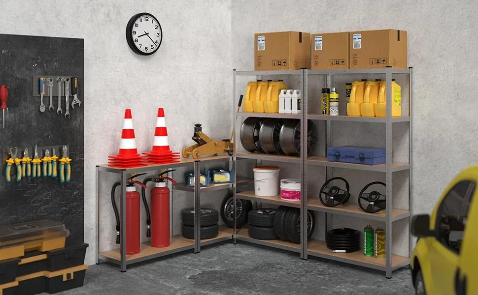 Metall-Lagerregal / Fachbodenregal mit 5 Fachböden - 875kg Kapazität - (HxBxT) 180x90x40 cm - 175kg pro Fachboden - 4