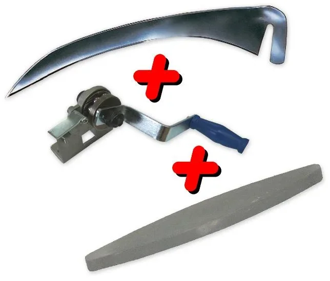 "Dengelmax Extra", Qualitäts Sense + Wetzstein und Sensenring im Set - 0