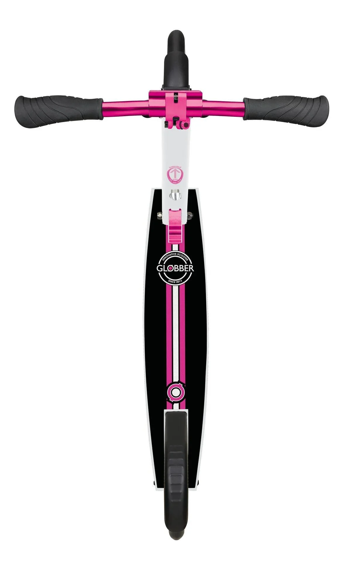 NL 205 Tretroller, 205 mm, ABEC 7, höhenverstellbar, Frontfederung, Klappmechanismus, weiß-pink - 1