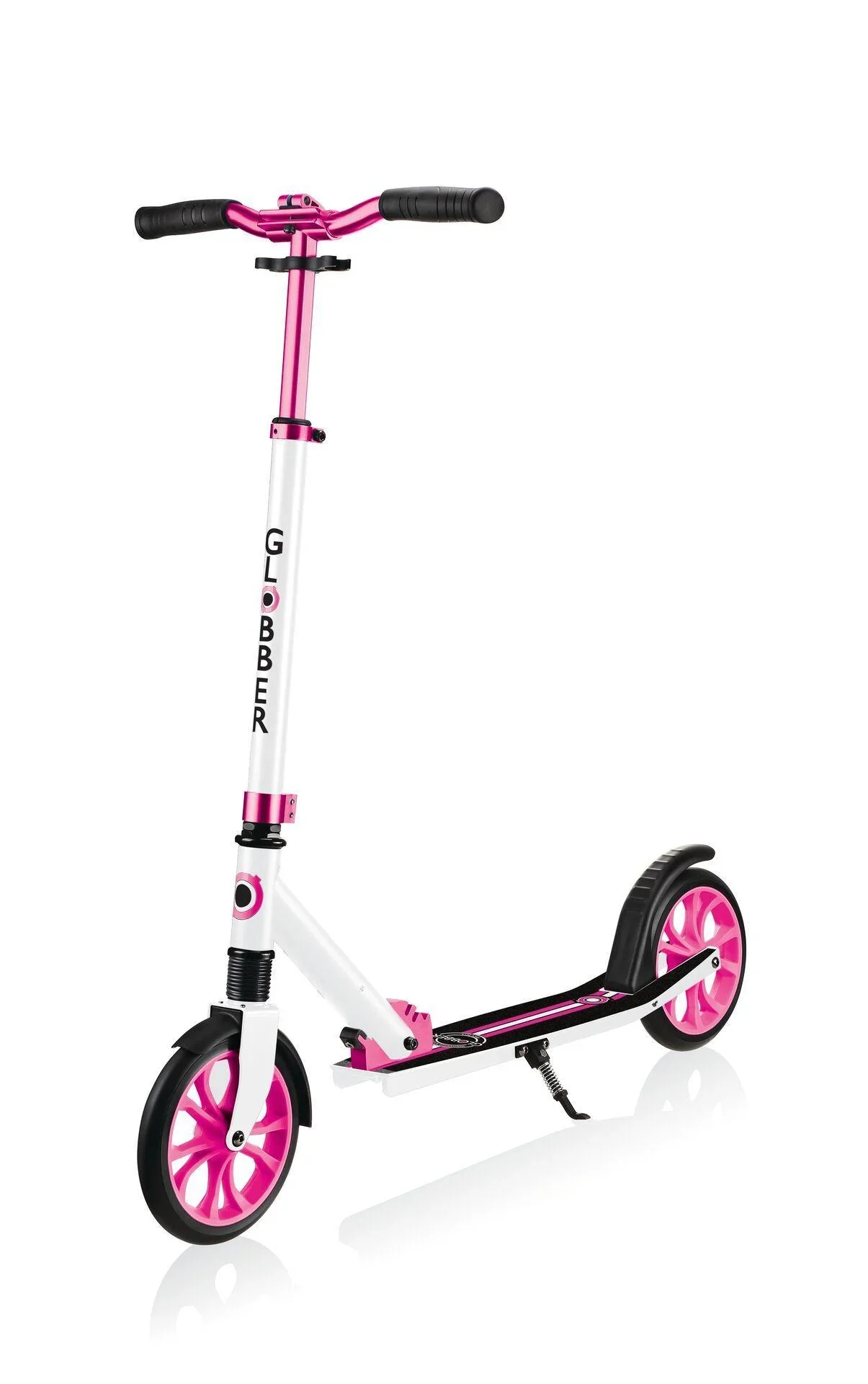 NL 205 Tretroller, 205 mm, ABEC 7, höhenverstellbar, Frontfederung, Klappmechanismus, weiß-pink - 5