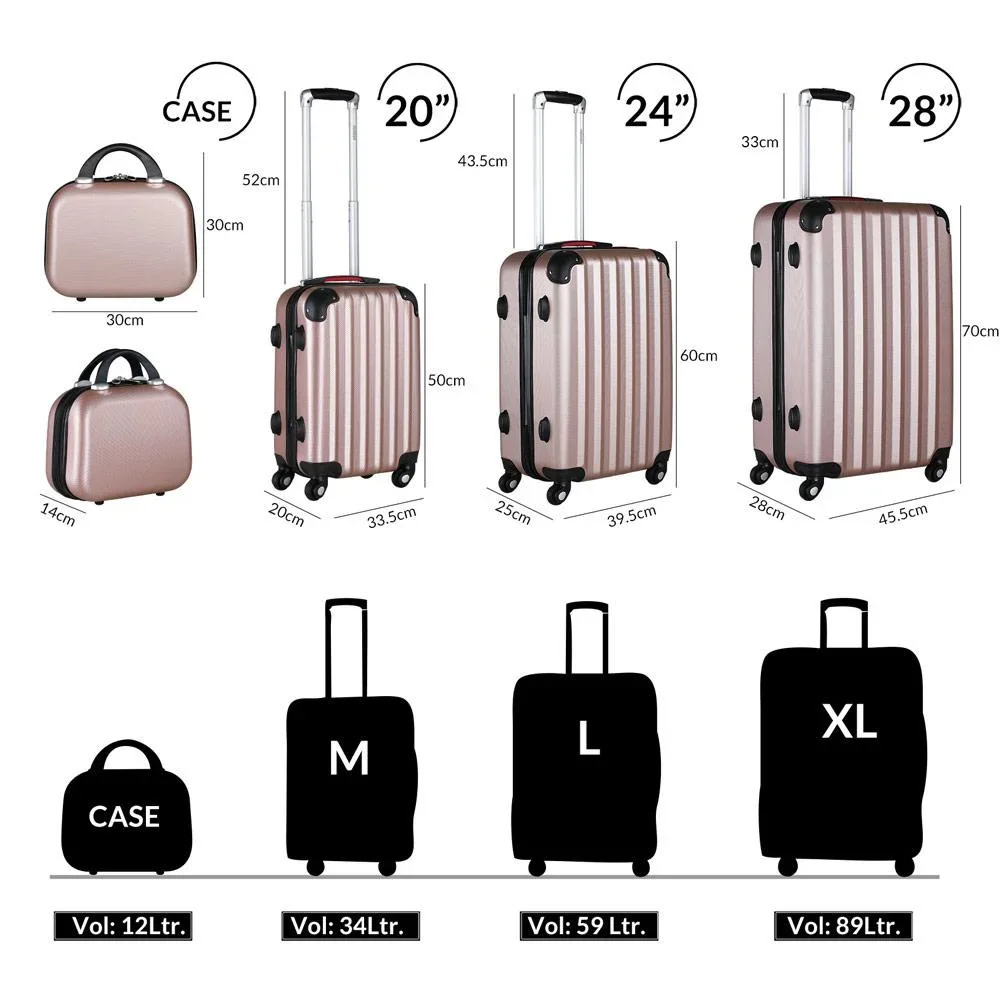 Hartschalenkoffer-Satz 4 Stück Baseline Ros" Beautycase/M/L/XL - 1