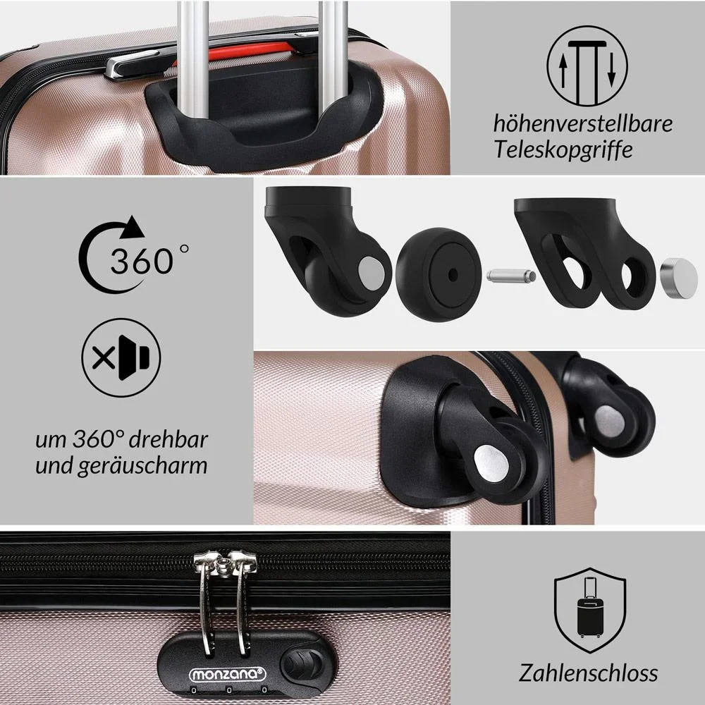 Hartschalenkoffer-Satz 4 Stück Baseline Ros" Beautycase/M/L/XL - 4