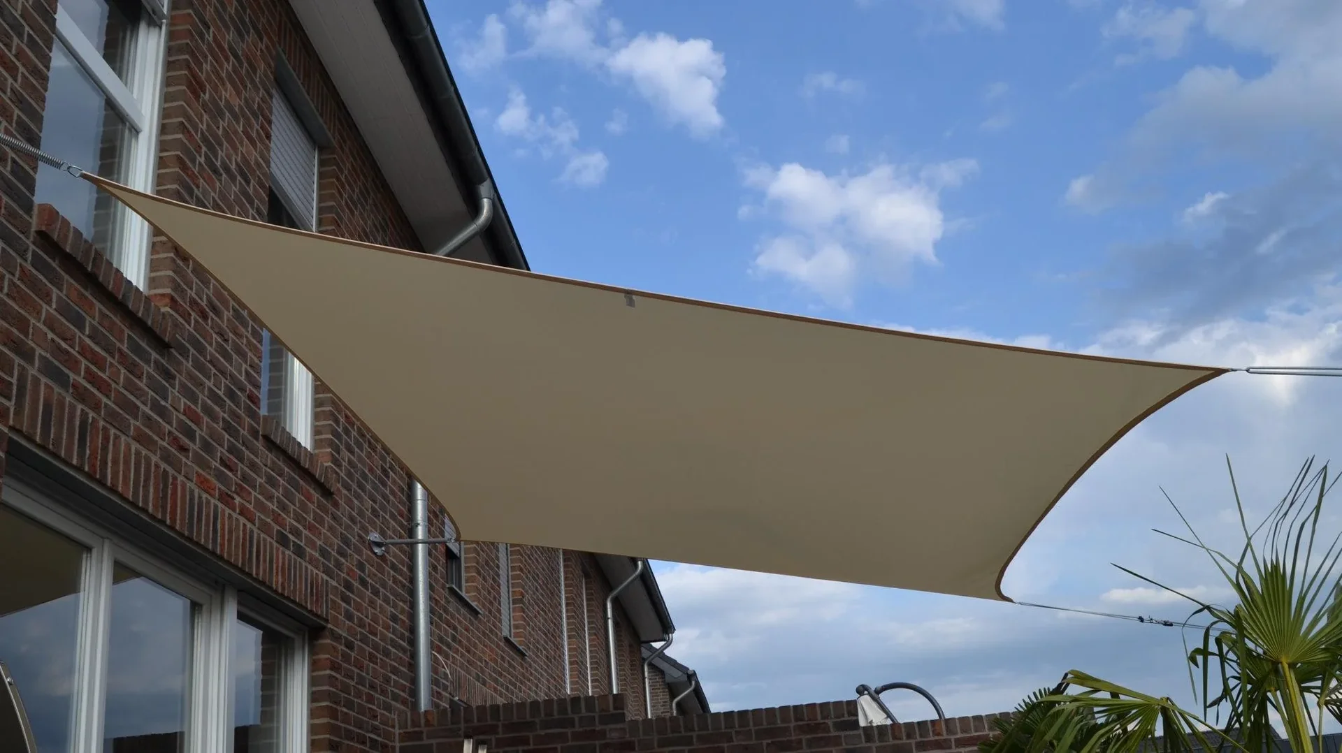 Viereck-Sonnensegel wasserabweisend elfenbein 300 x 400cm - 3