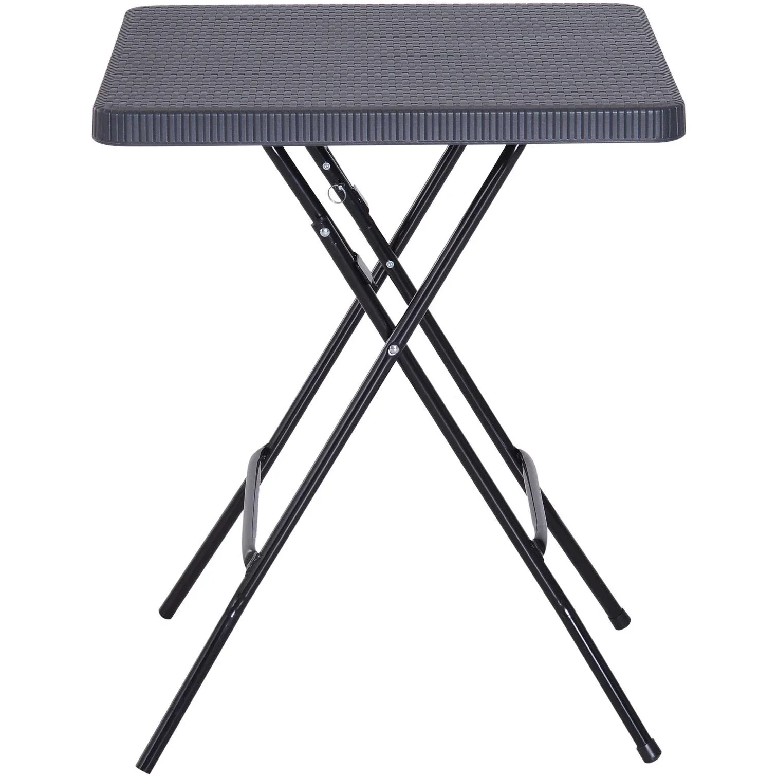 Falttisch Klapptisch Gartentisch klappbar Picknicktisch Campingtisch Kunststoff + Metall Dunkelbraun 60 x 60 x 74 cm - 1