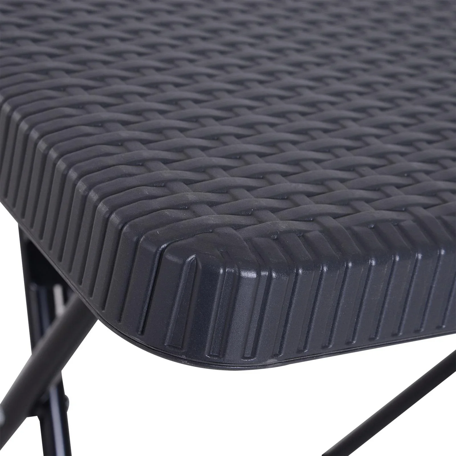 Falttisch Klapptisch Gartentisch klappbar Picknicktisch Campingtisch Kunststoff + Metall Dunkelbraun 60 x 60 x 74 cm - 3