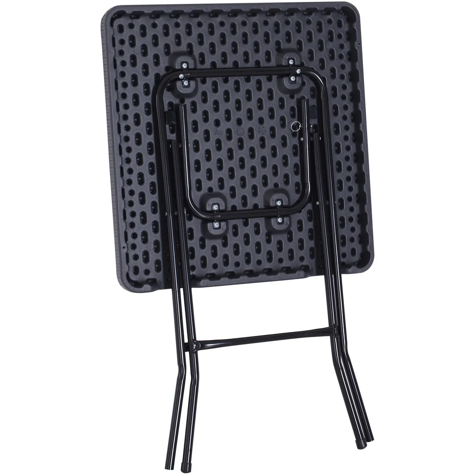 Falttisch Klapptisch Gartentisch klappbar Picknicktisch Campingtisch Kunststoff + Metall Dunkelbraun 60 x 60 x 74 cm - 4