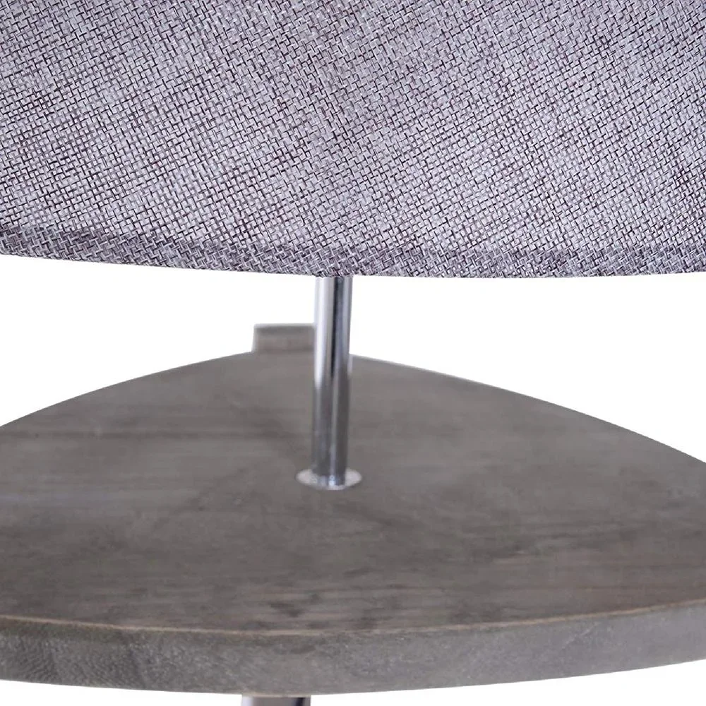 Stehlampe Stehleuchte Lampenschirm 40W Skandinavisch Holz + Leinen grau 46 x 46 x 158,5 cm - 5