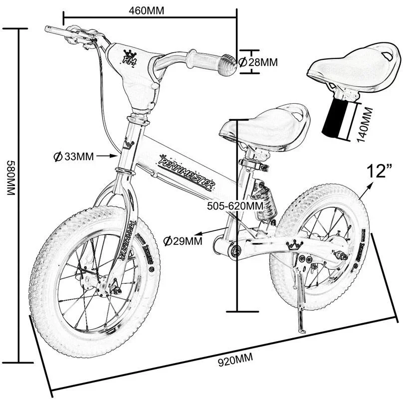 Laufrad 'Renmeister' mit Federung und Übungssattel orange - 0