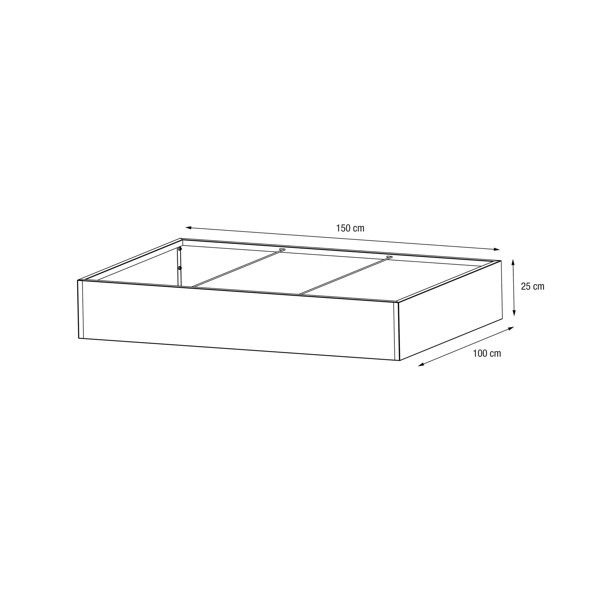 Pflanzkasten 150 x 100 x 25 anthrazit - 1