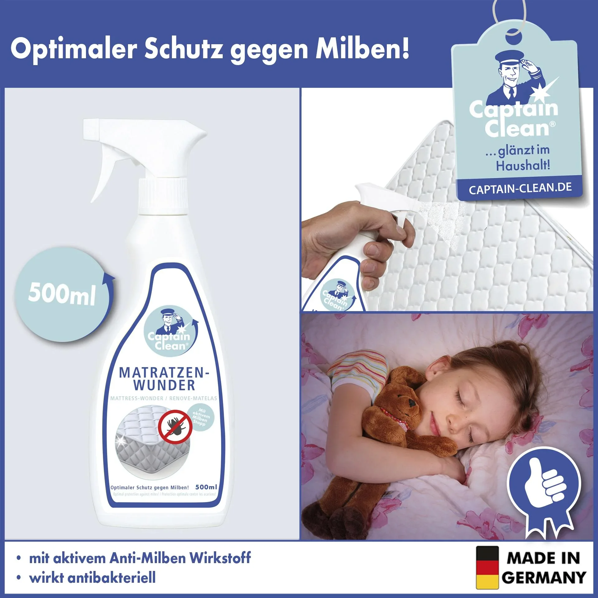 Matratzenreiniger „Captain Clean Matratzen-Wunder“, 500 ml - 1