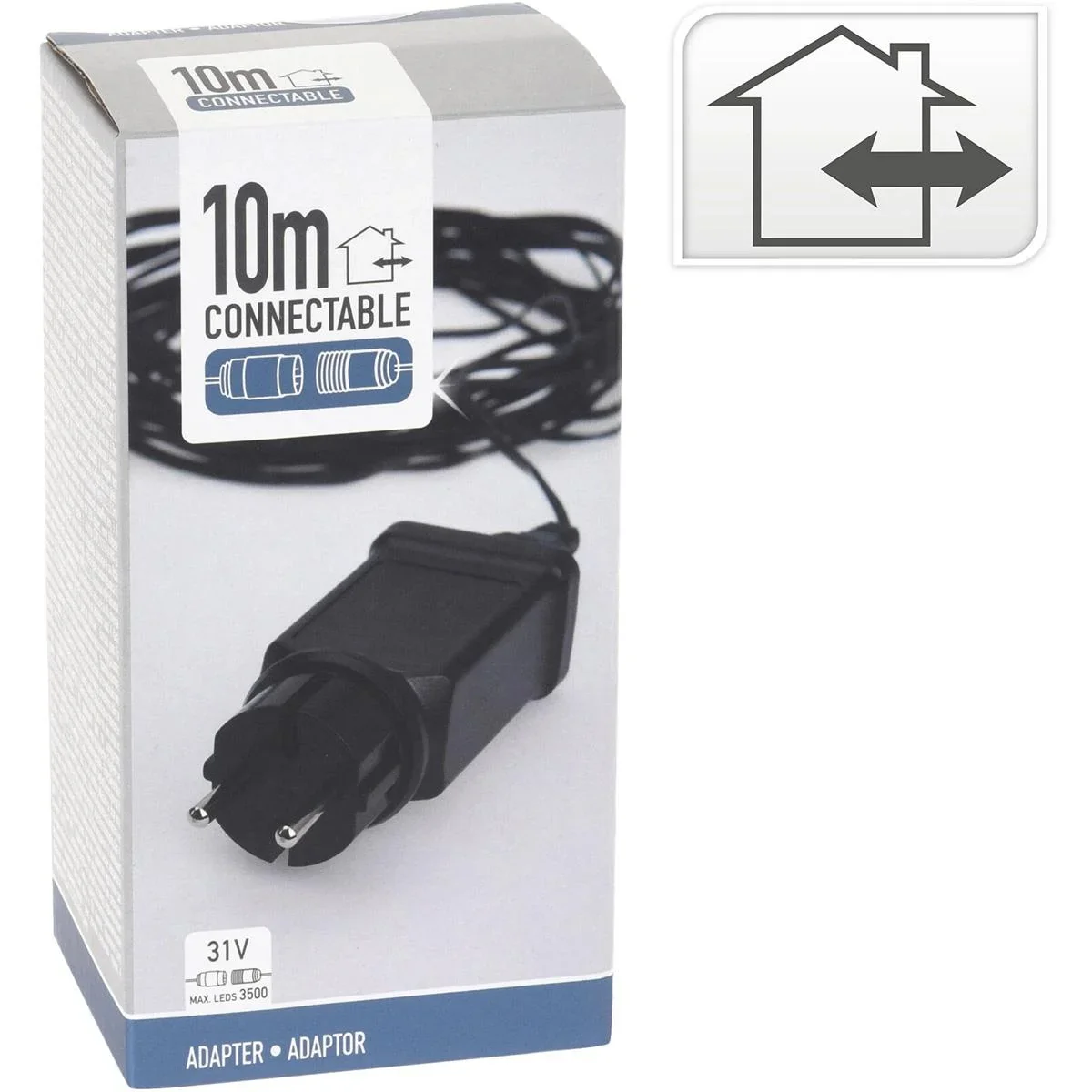 Starter Adapter 2 STUKS - für anschließbare Weihnachtsbeleuchtung - Geeignet bis zu 1600 LEds - 10 Meter - 1