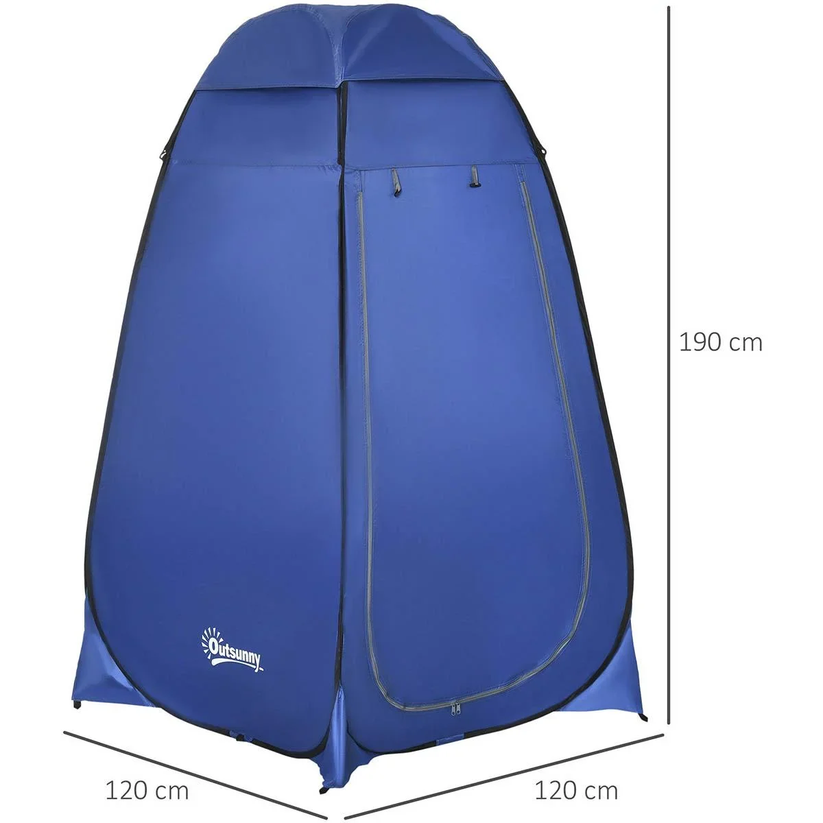 Duschzelt - Toilette oder Dusche - Wasserdicht - Blau - Polyester - 120 x 120 x 190 cm - 2
