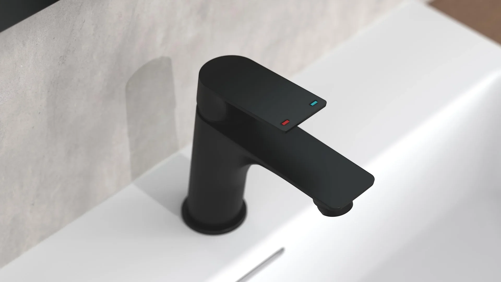 Waschtischarmatur "BOSTON", Schwarz matt - 0