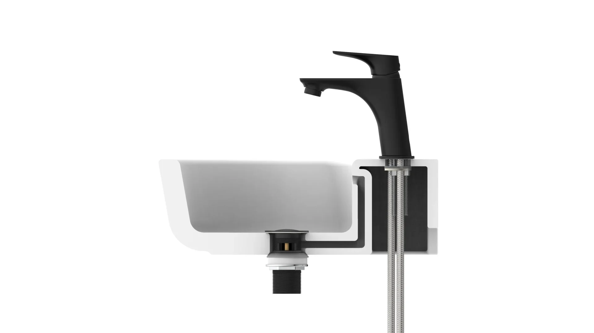 Waschtischarmatur "BOSTON", Schwarz matt - 3