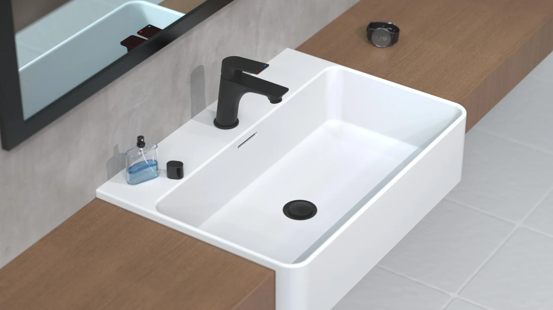 Waschtischarmatur "BOSTON", Schwarz matt - 8