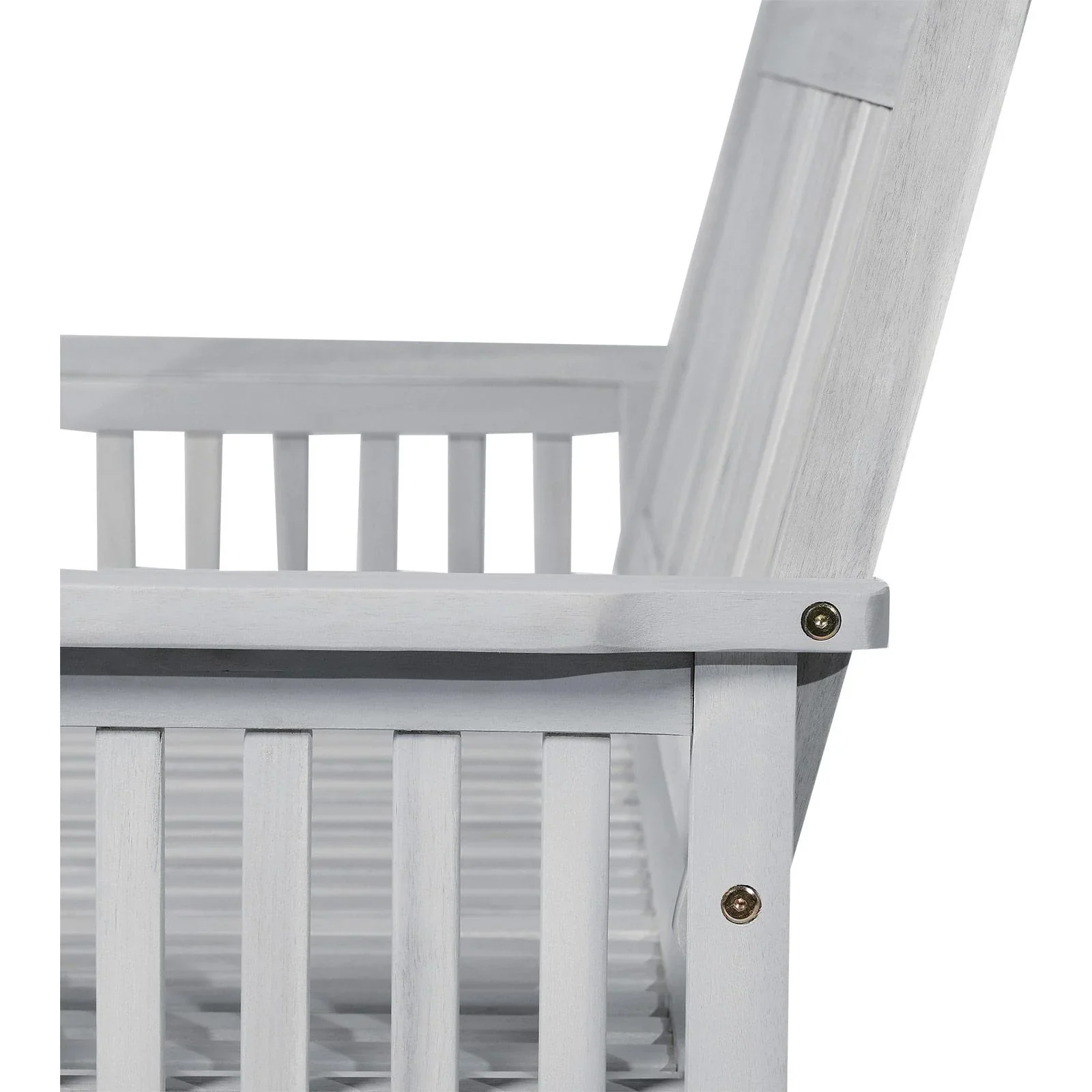 2-Sitzer Sitzbank Gartenbank Holzbank mit Armlehne Landhausstil Akazienholz Grau 117 x 63 x 90 cm - 3