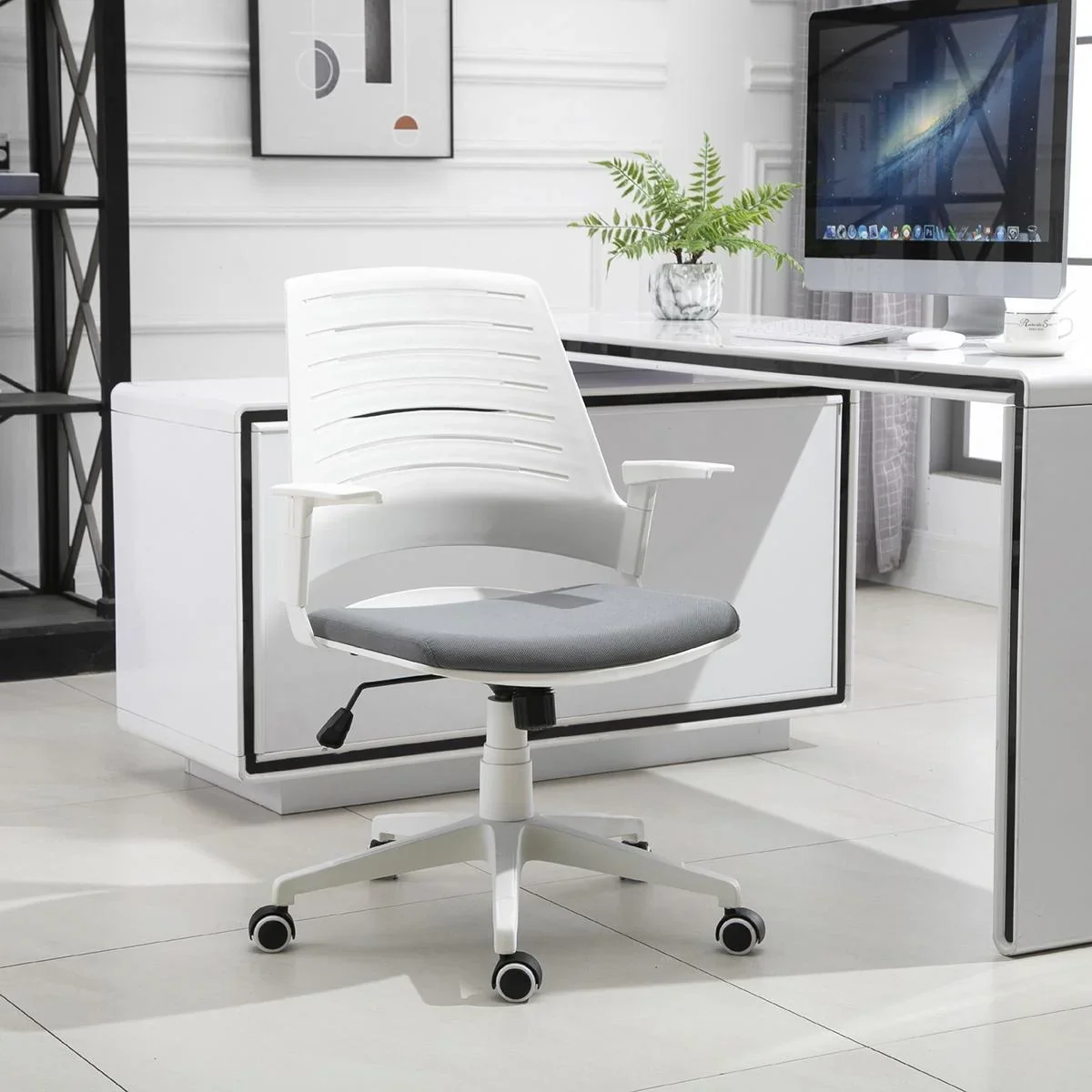 Bürostuhl Gaming Stuhl Drehstuhl Wippfunktion mit Rückenlehne Polsterung ergonomisches Design höhenverstellbar Nylon PU- - 0