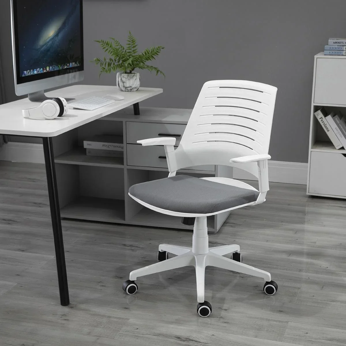 Bürostuhl Gaming Stuhl Drehstuhl Wippfunktion mit Rückenlehne Polsterung ergonomisches Design höhenverstellbar Nylon PU- - 1