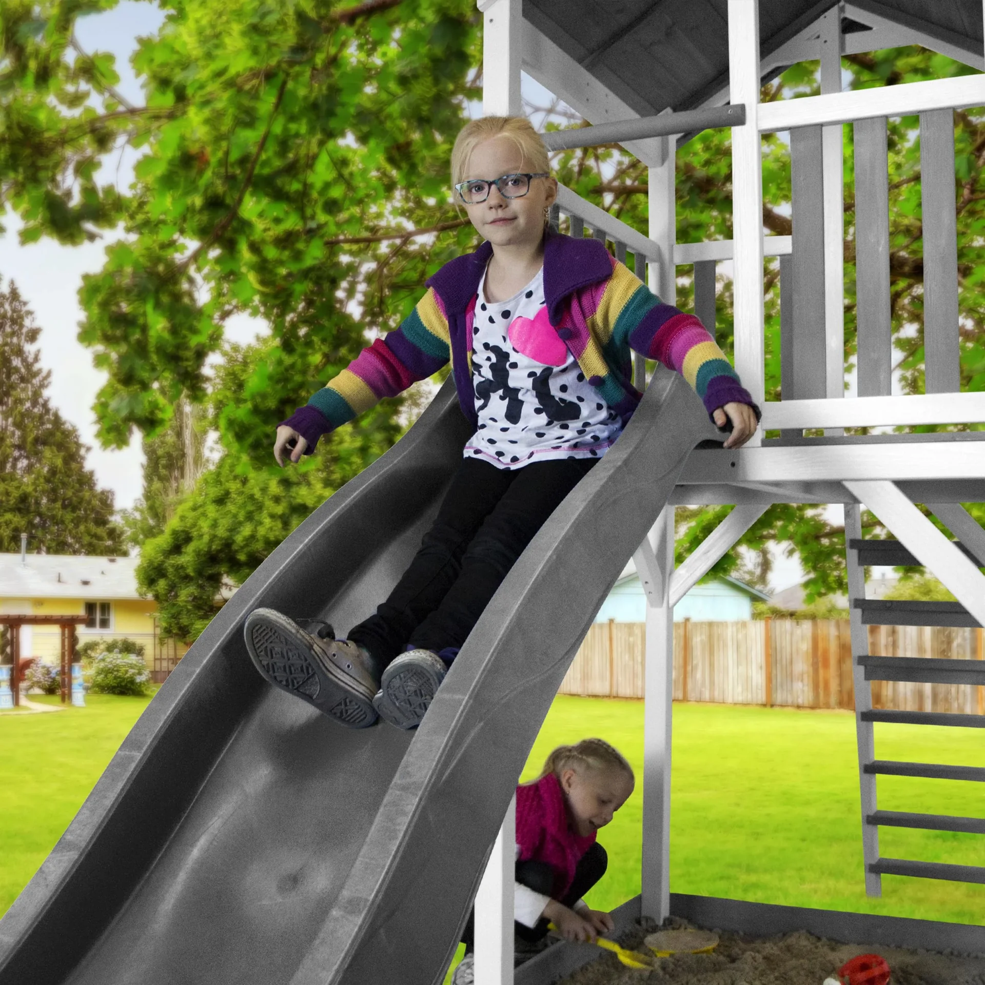 Beach Tower Spielturm - Graue Rutsche - 0