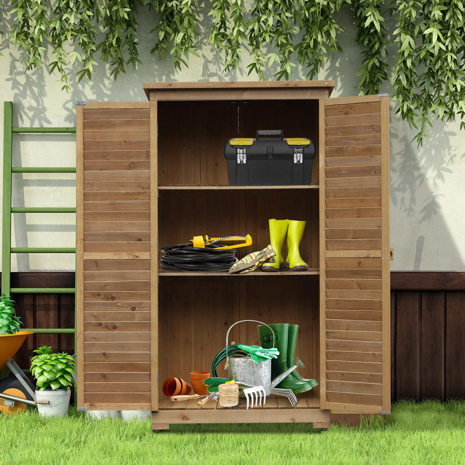 Gartenschrank mit Lamellentüren - 2