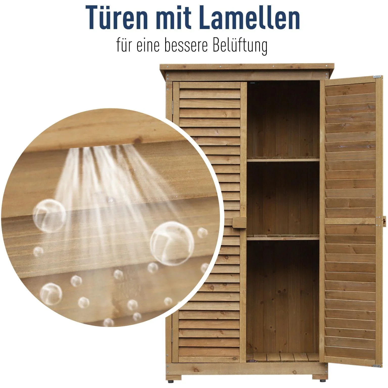 Gartenschrank mit Lamellentüren - 7