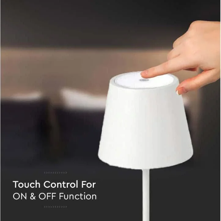 VT-7703 Tischleuchte - 3000K - Dimmbar durch Berührung - Wiederaufladbar - Weiß - 2