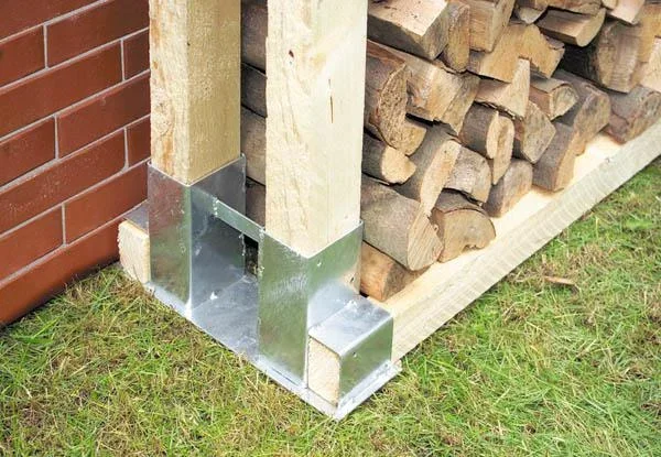 Holzstapelhalter feuerverzinkt, 1 Stück - 2